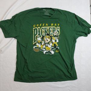 Disney x Junk Food Green Bay Packers T-Shirt Adult 2XL NFL Football XXL Tee 0237
